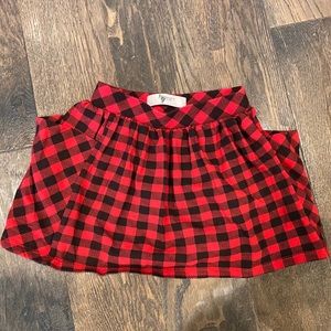 Remie Girl Red Buffalo Check Pocket Skirt, 4T